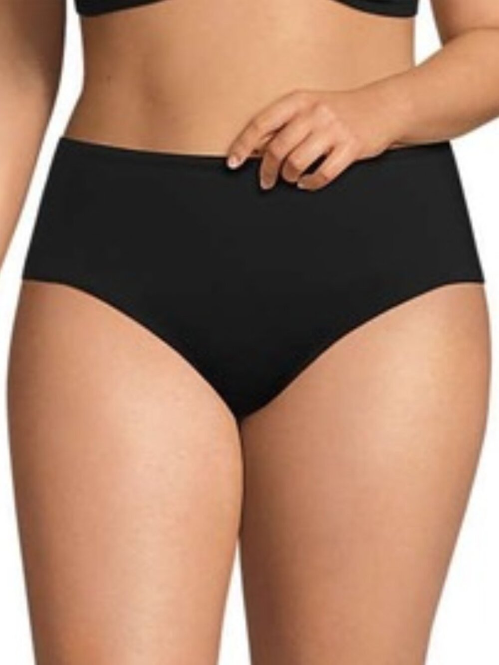 Lands' End Black Swim Bottoms Womens 2X Plus Size Full Coverage High Waist